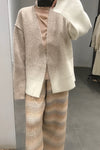 SWAYING/KNIT fleece V-neck cardigan SW202SZ53